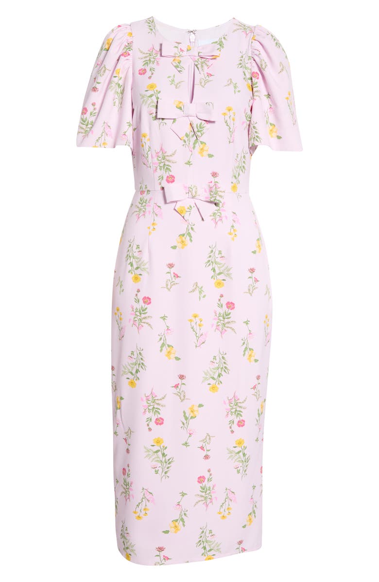 SUGARLIPS Margote Floral Bow Midi Dress, Main, color, Blush-Pink