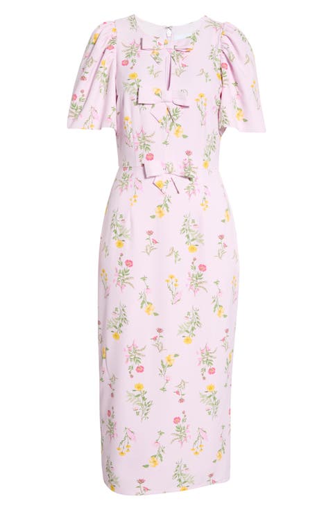 Margote Floral Bow Midi Dress