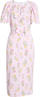 SUGARLIPS Margote Floral Bow Midi Dress