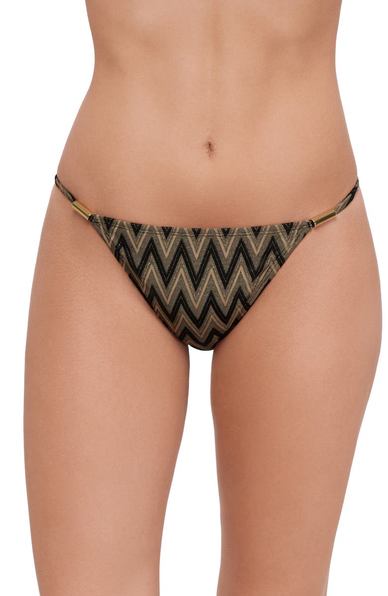 Steve Madden Beaded Strap Bikini Bottoms, Main, color, Raven Black
