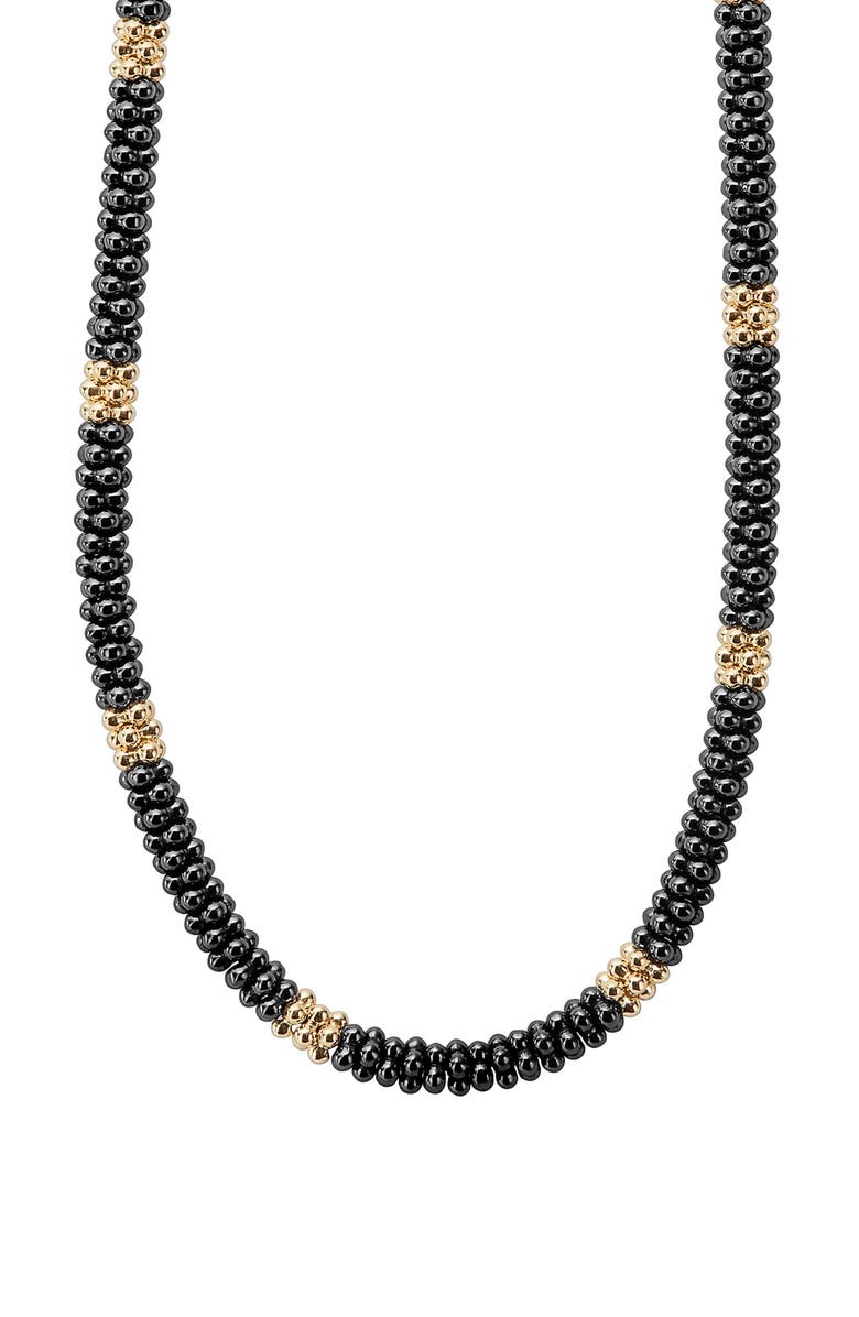 LAGOS Black Caviar Beaded Necklace, Main, color, Black
