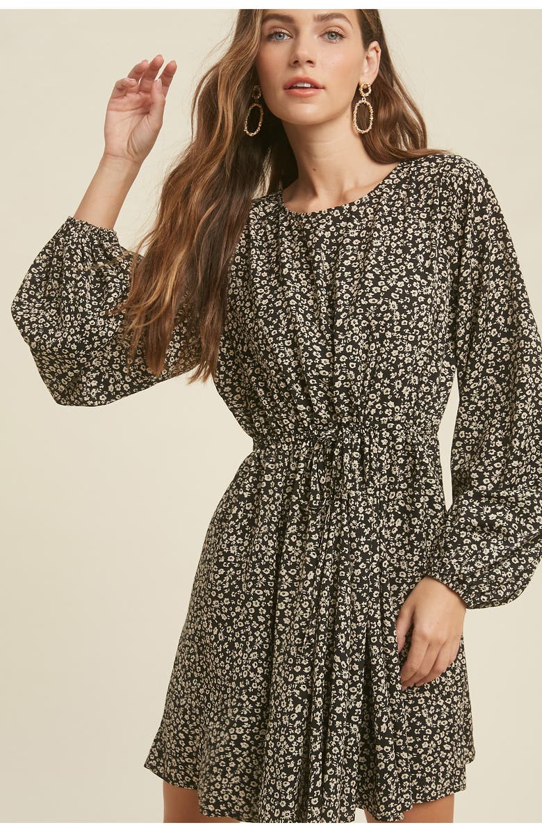 WISHLIST Ditsy Floral Long Sleeve Fit & Flare Dress, Alternate, color, 