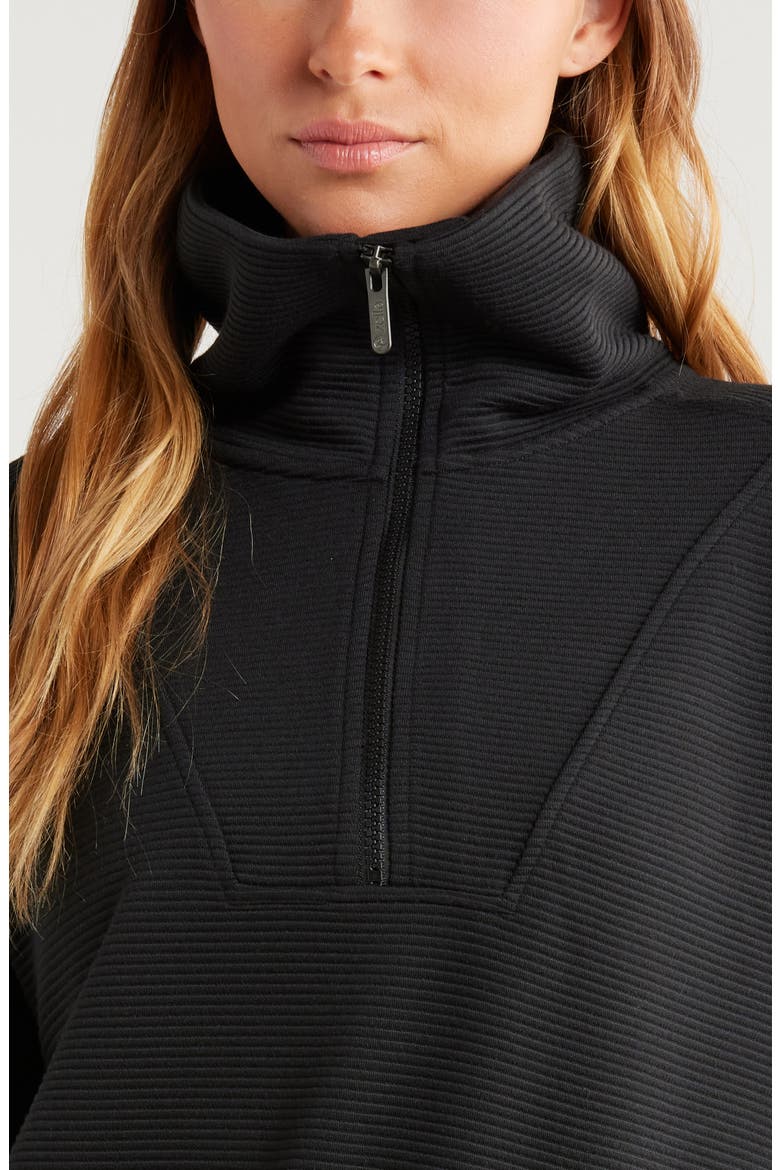 Kickback Ottoman Half Zip Pullover, Alternate, color, BLACK