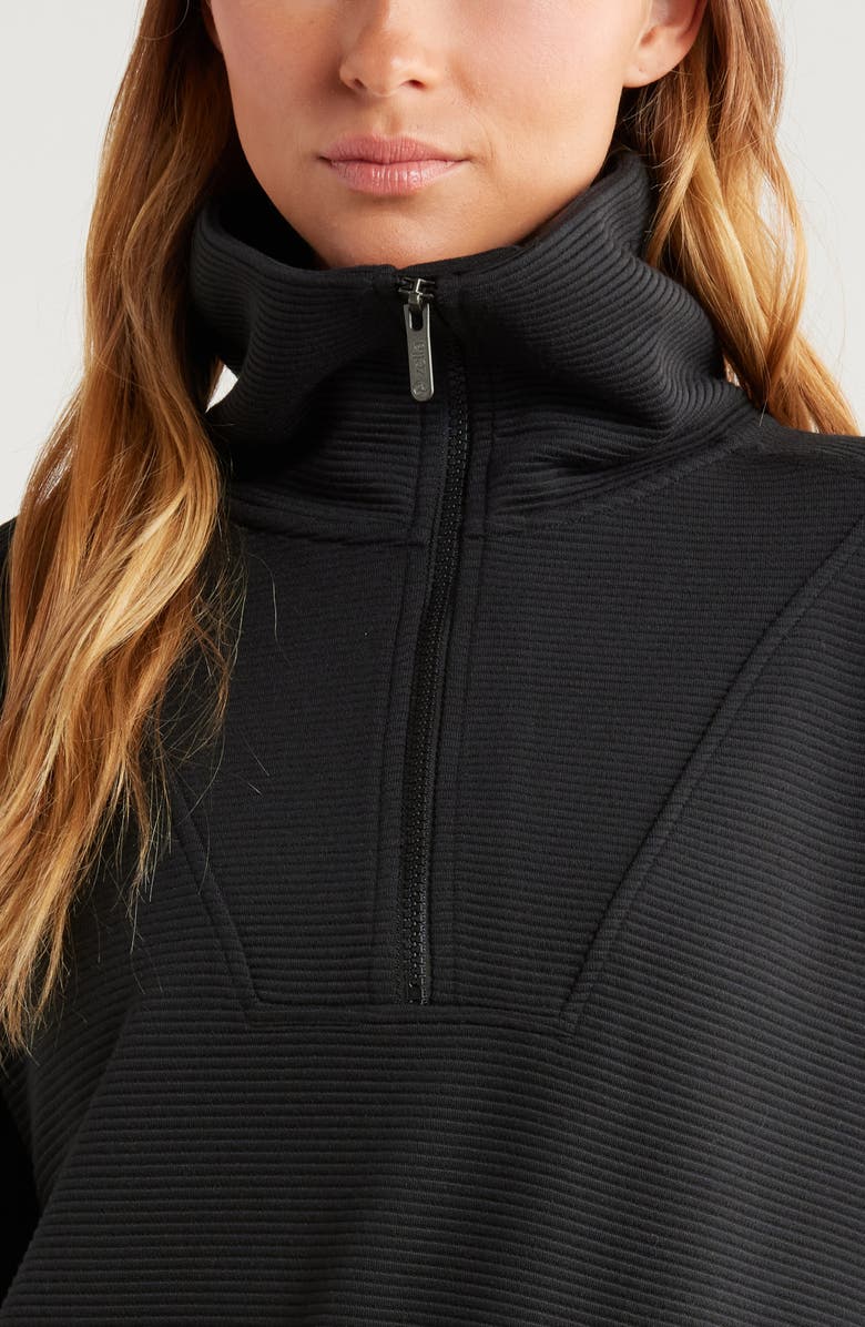 Zella Kickback Ottoman Half Zip Pullover, Alternate, color, Black