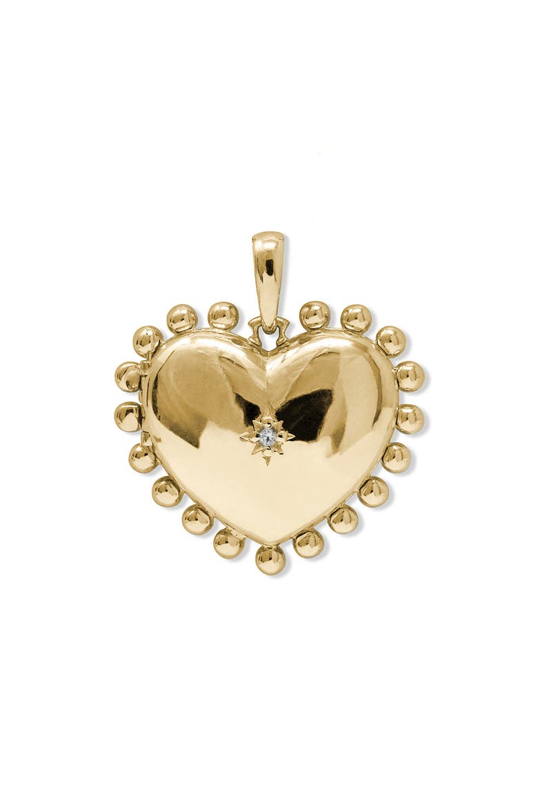 Dew Drop Heart Locket, Main, color, 14K YELLOW GOLD/ DIAMOND