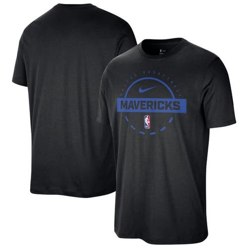 Nike Black Dallas Mavericks Authentic Practice T-shirt In Black