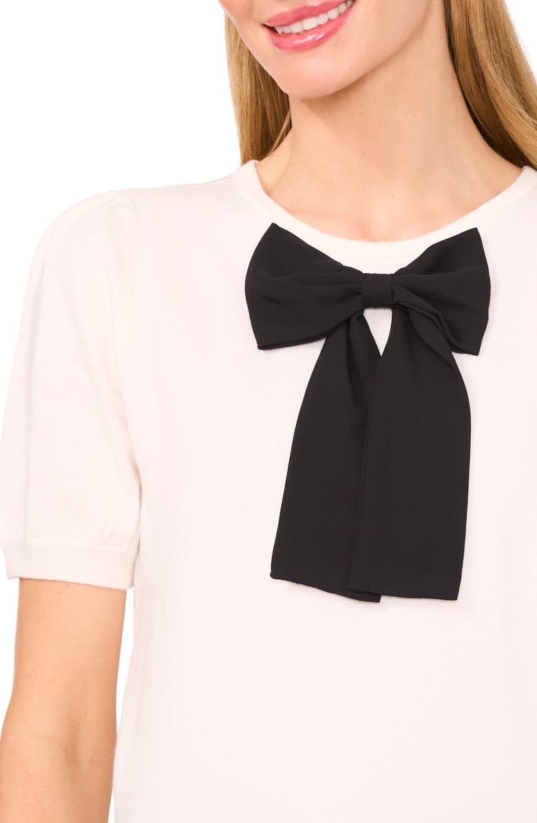 CeCe Bow Trim Sweater, Alternate, color, 