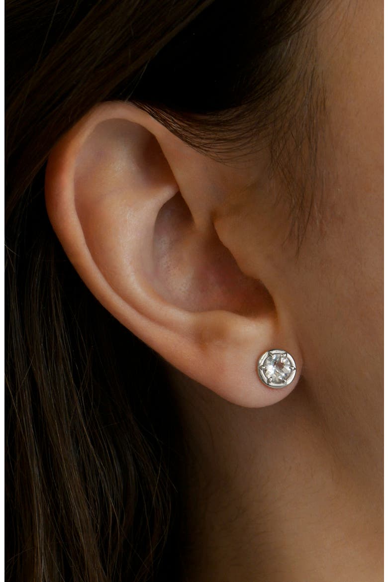 Melia Kate Topaz Stud Earrings, Alternate, color, SILVER