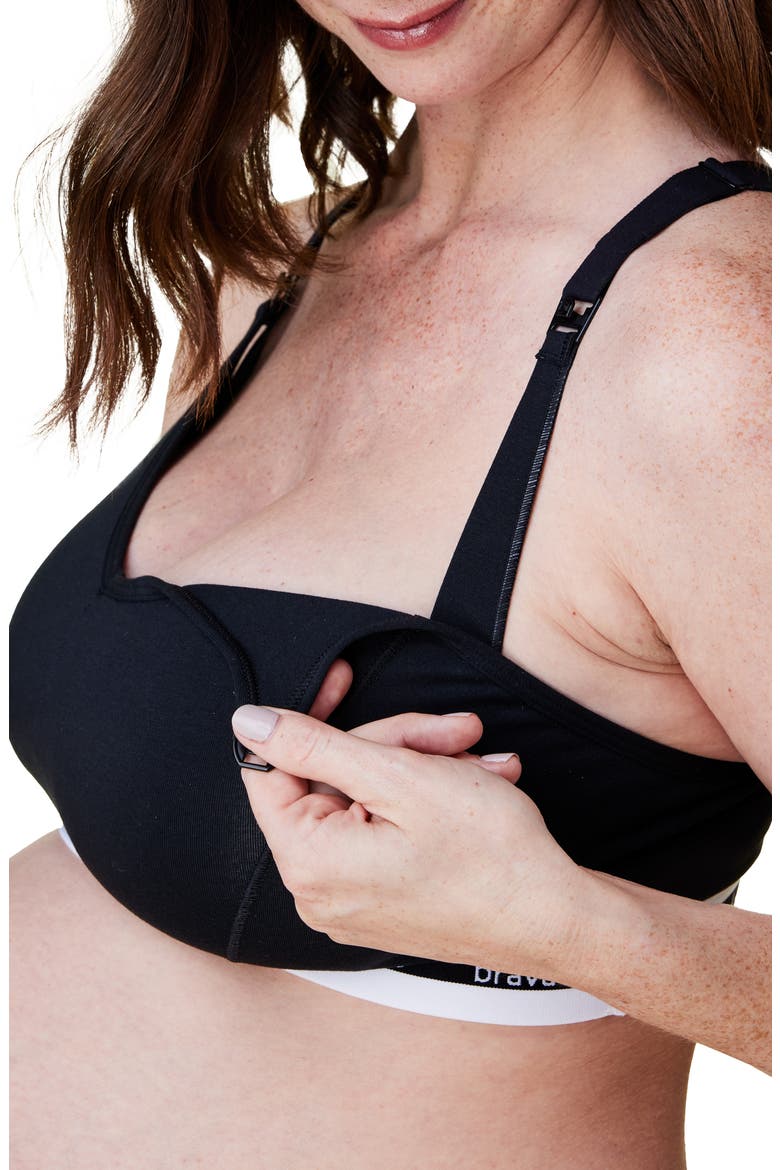 Original Organic Cotton Blend Full Cup Maternity/Nursing Bra, Alternate, color, BLACK