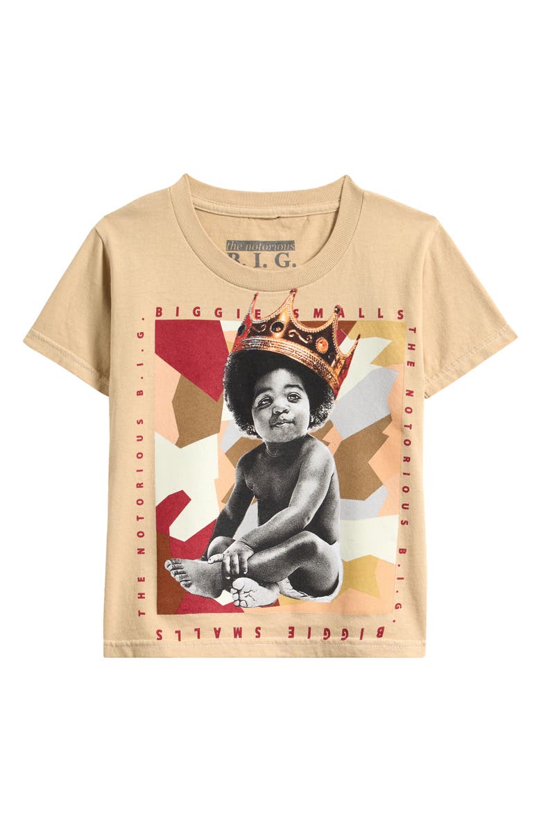 Merch Traffic Kids' Biggie Baby Crown Cotton Graphic T-Shirt, Main, color, Sand