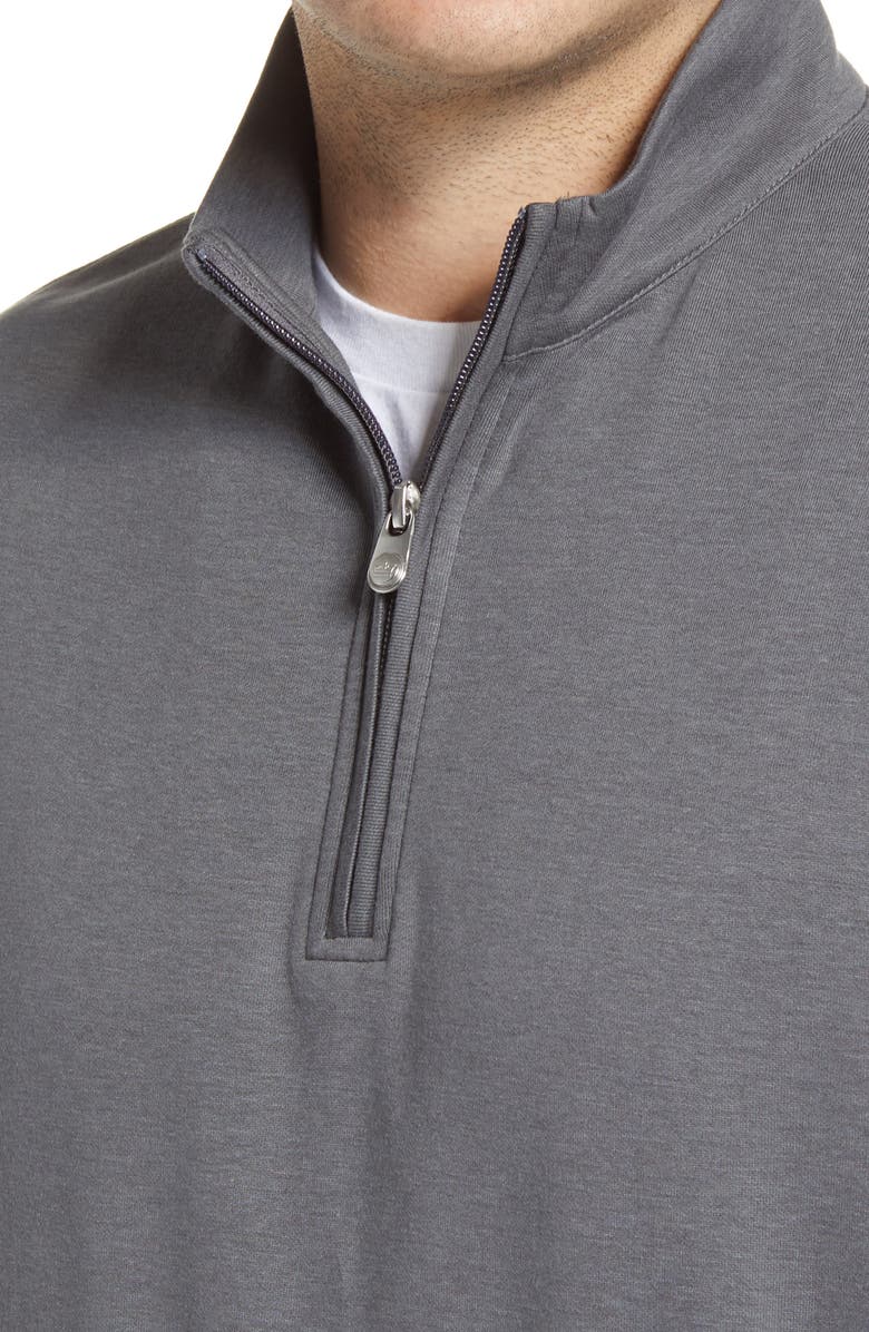 Peter Millar Comfort Interlock Quarter Zip Pullover, Alternate, color, Iron