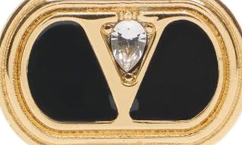 Valentino Garavani Oval Earrings With Swarovski Pearl Women In Yellow Gold