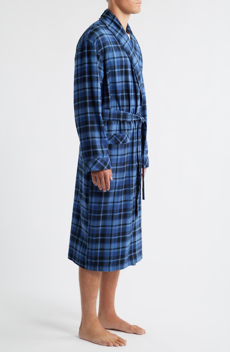Majestic International Time Out Flannel Robe, Alternate, color, Blue