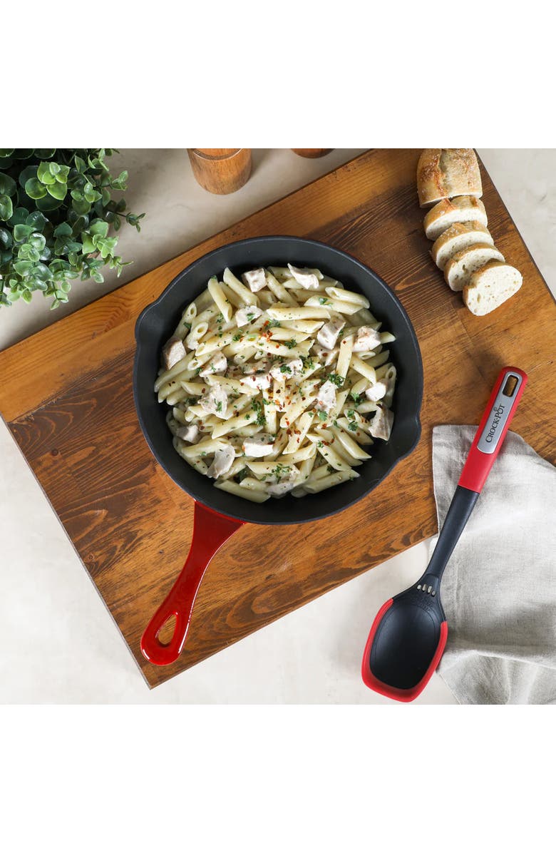 Crock-pot 8 Inch Enameled Cast Iron Round Skillet, Alternate, color, Red