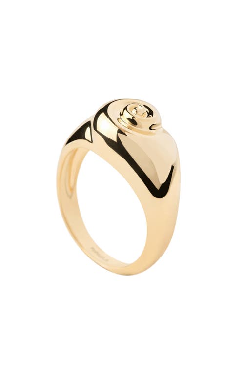 Pdpaola Shell Ring In Gold