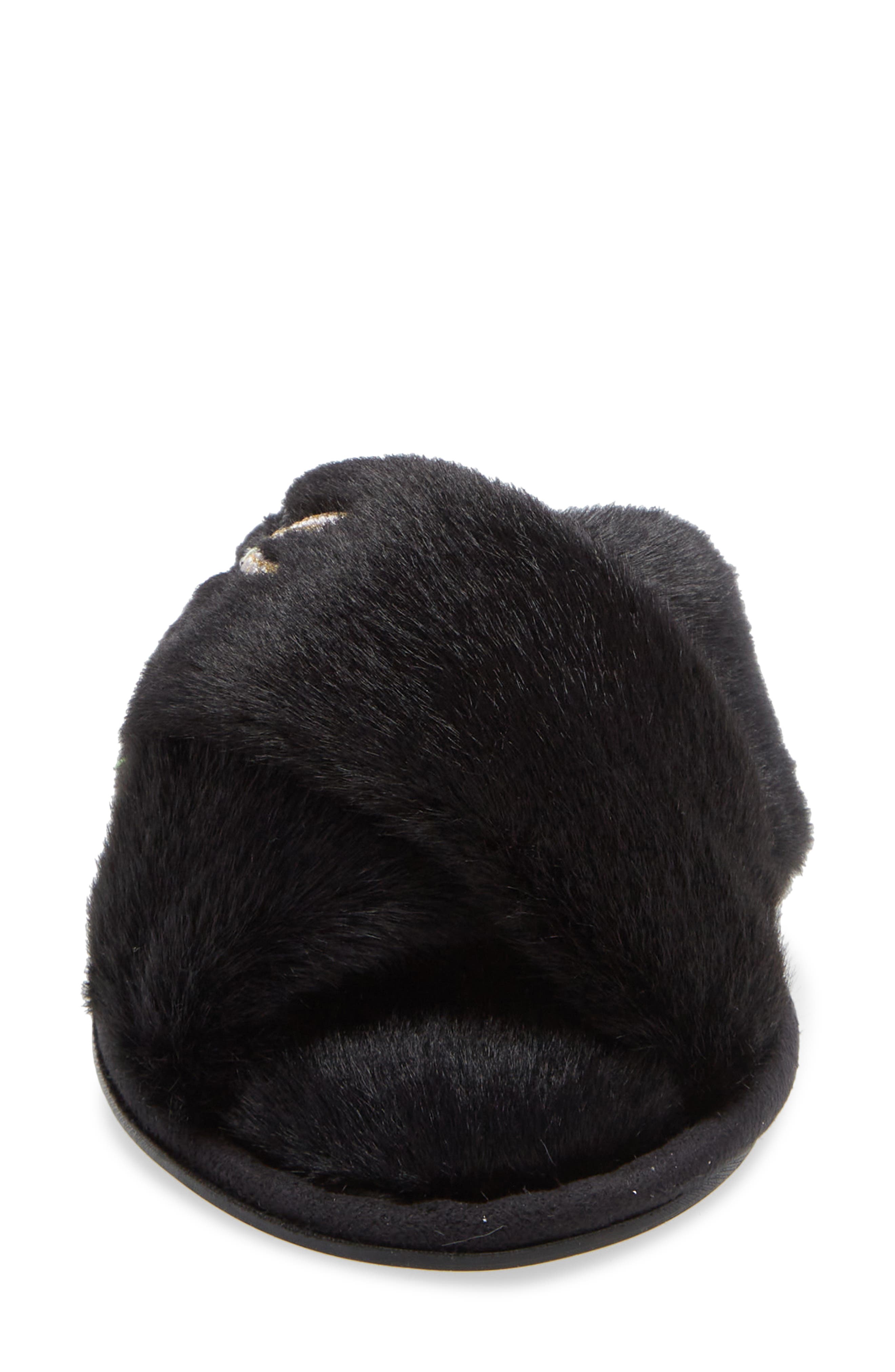 Joules Honey Faux Fur Slide Sandal, Alternate, color, 