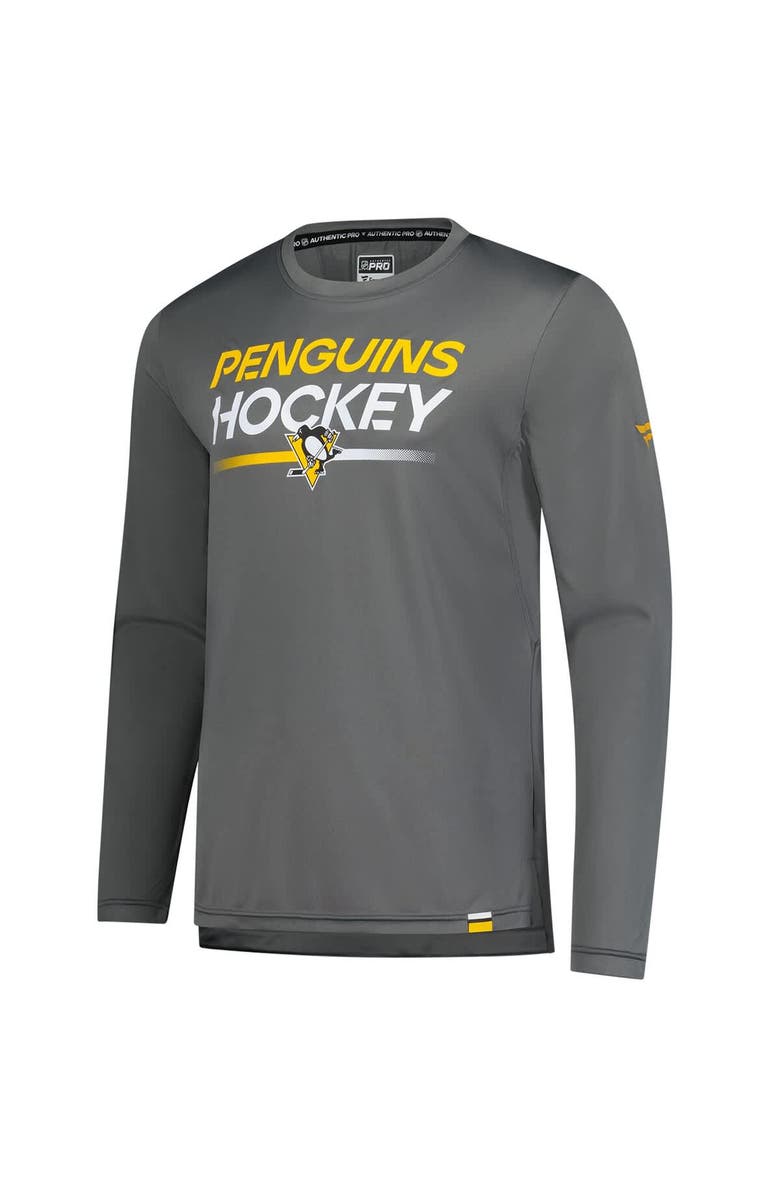 FANATICS Men's Fanatics Gray Pittsburgh Penguins Authentic Pro Tech Long Sleeve T-Shirt, Alternate, color, 