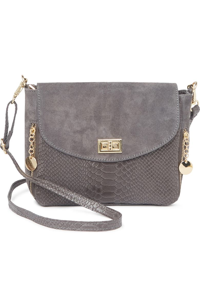 CHRISTIAN LAURIER Acil Alligator Embossed Leather & Suede Box Crossbody Bag, Main, color,