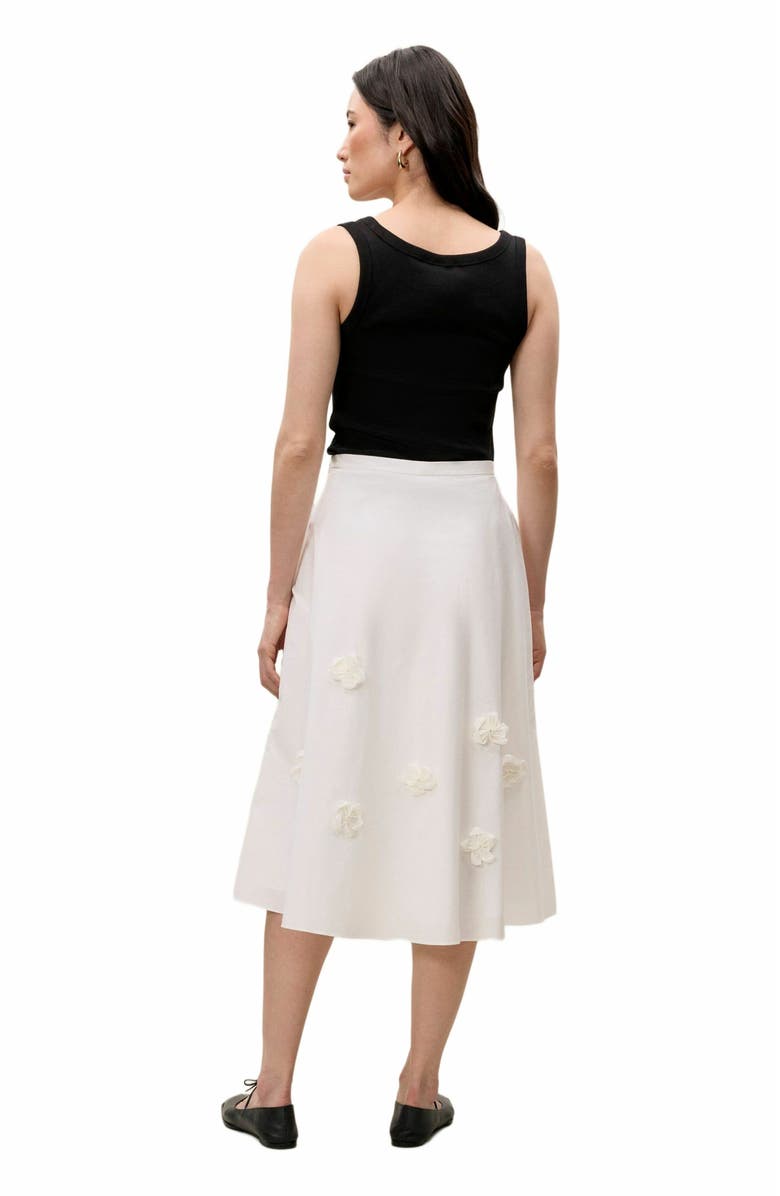Rebecca Taylor Priya Poplin Skirt, Alternate, color, Milk