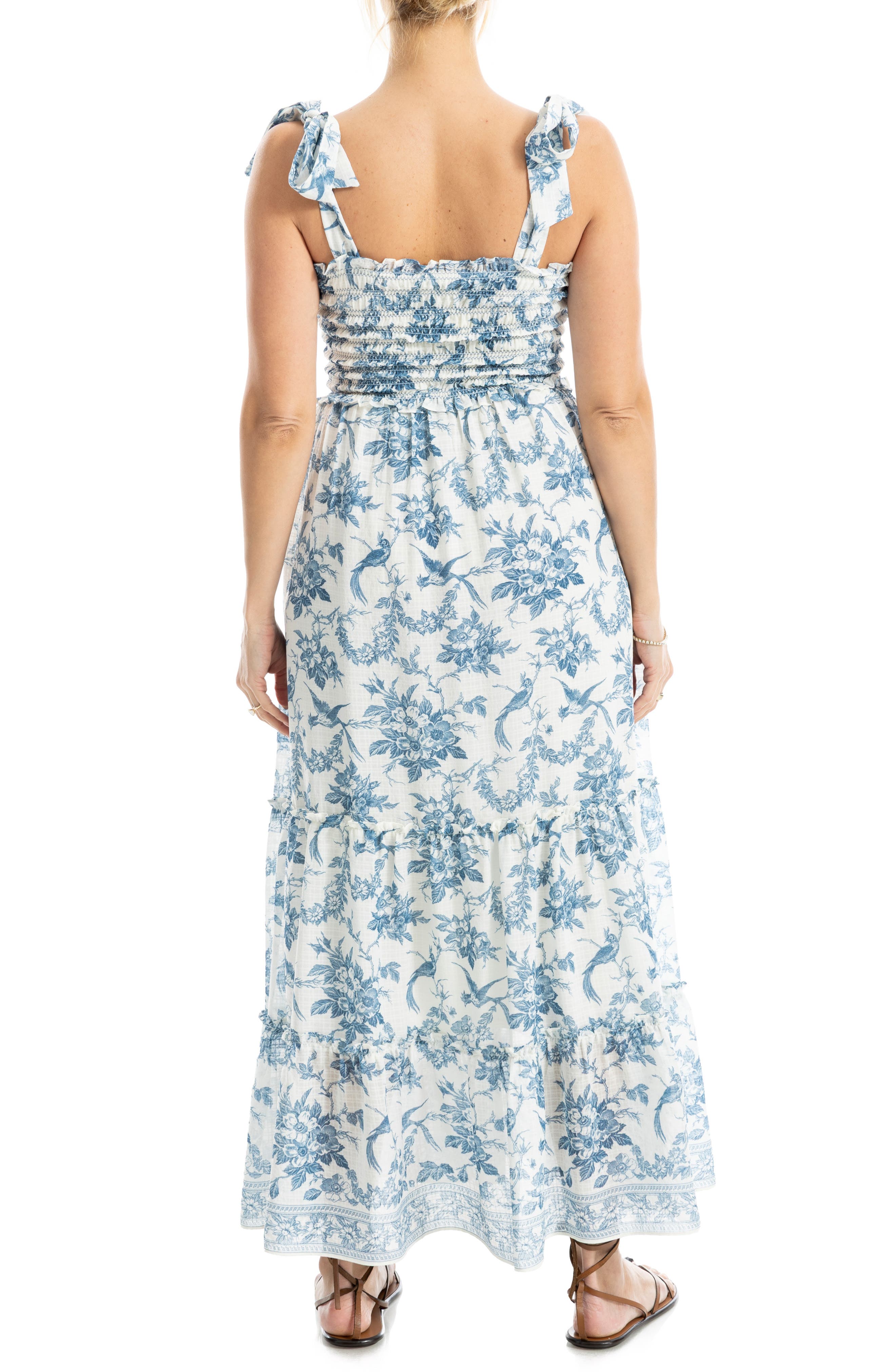 Print Tie Strap Maxi Dress - image 4