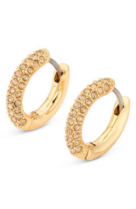 Crystal Pavé Huggie Hoop Earrings