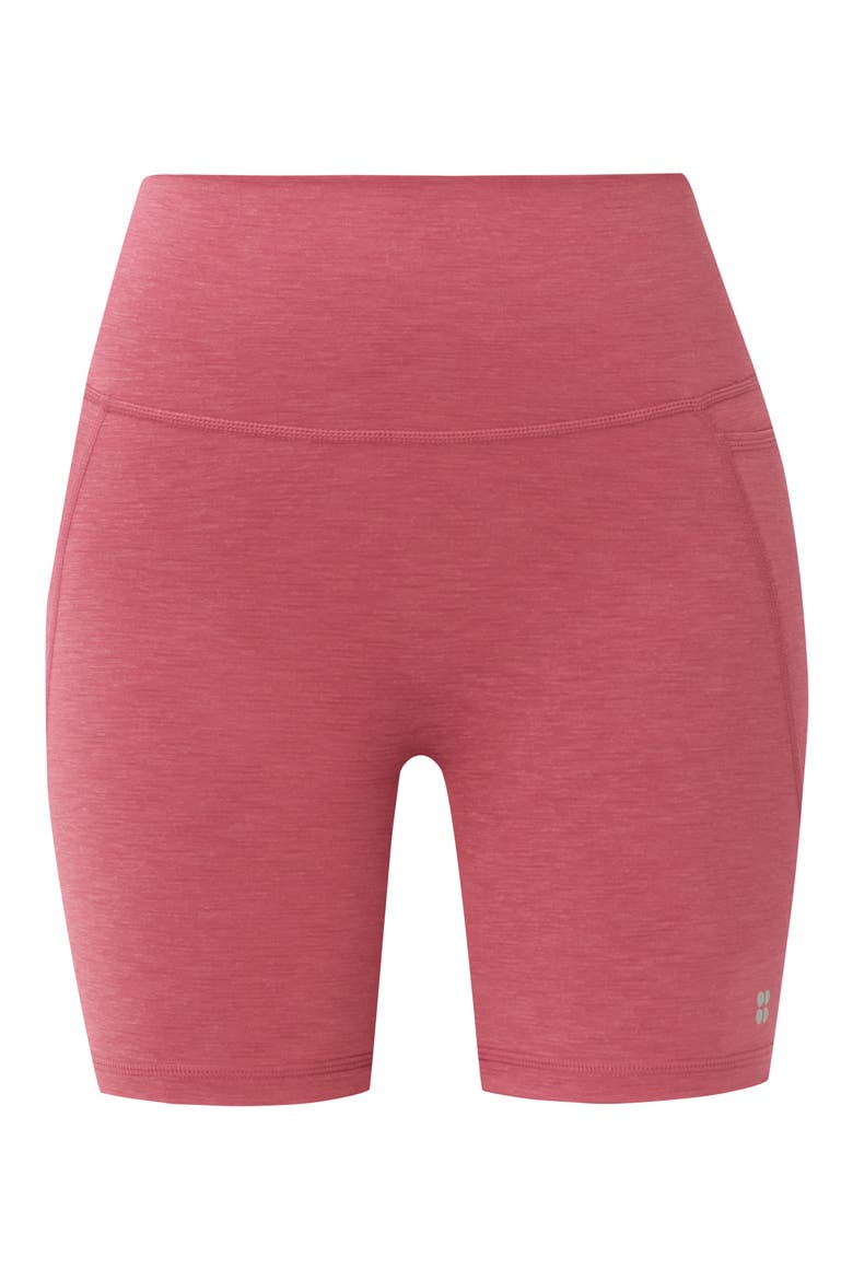 Ultimate Move High Waist Pocket Bike Shorts, Alternate, color, SIENNA PINK MARL