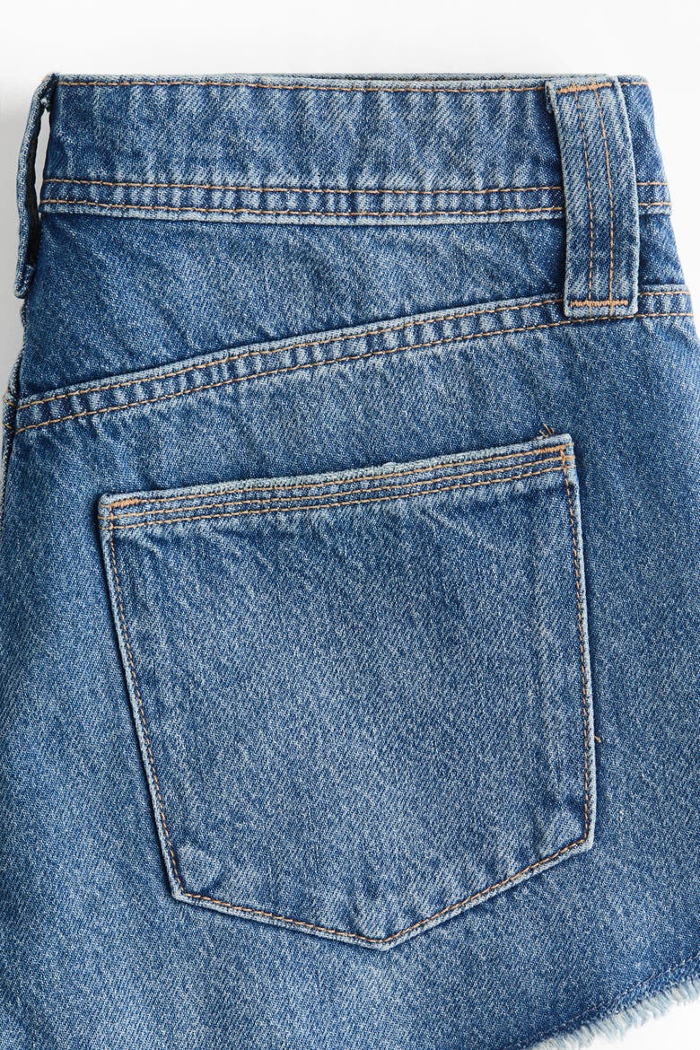 Frayed Denim Shorts, Alternate, color, Denim blue