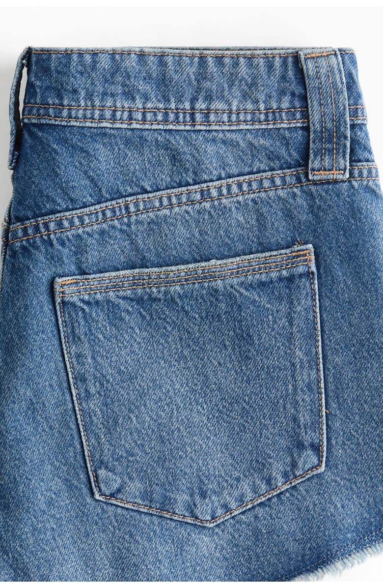 H&M Frayed Denim Shorts, Alternate, color, Denim Blue