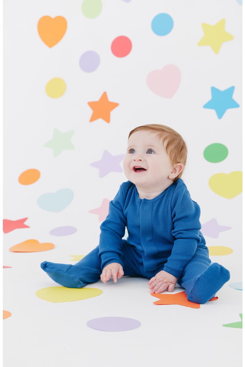 Kids' Waffle Footie, Alternate, color, DKBLU