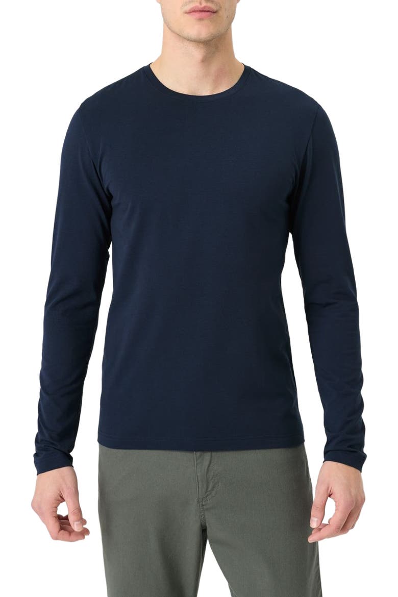 Luxe Essential Slim Long Sleeve Tee Made With Organic Cotton, Main, color, Navy