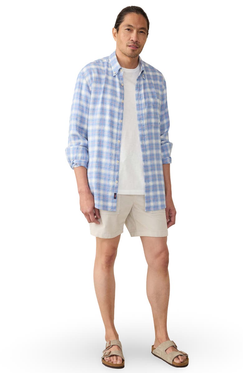 Faherty Breeze Linen Blend Button-Down Shirt, Alternate, color, Bristol Harbor Plaid