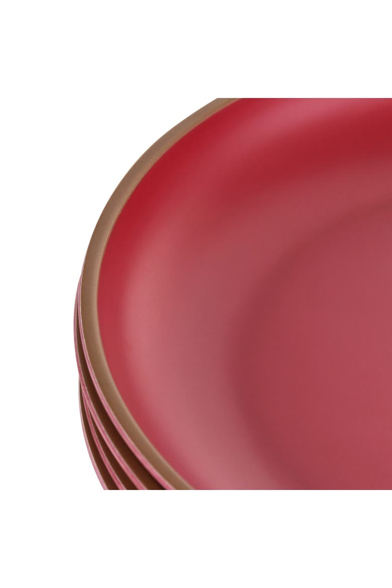 Rockabye 4 Piece Melamine Dinner Plate Set, Alternate, color, Dark Pink