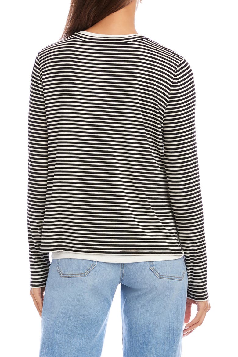 Stripe Layered Side Slit Top, Alternate, color, BOW