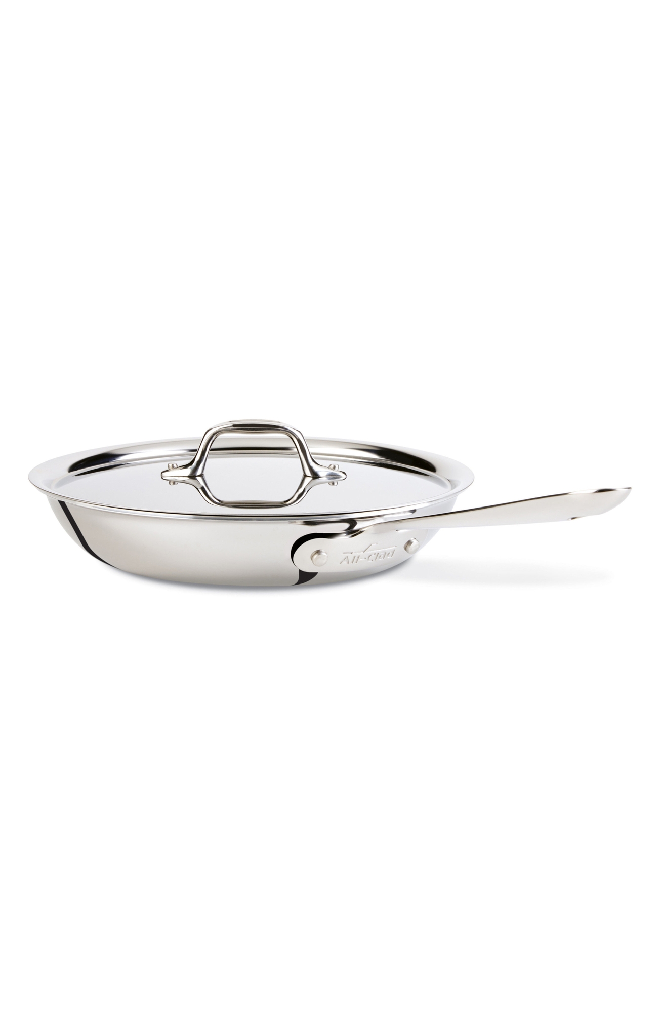 All-Clad 10-Inch Brushed Stainless Steel Fry Pan with Lid - Stainless