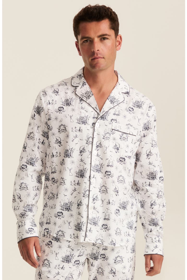 Cotton Twill Pajama Set, Alternate, color, WHITE