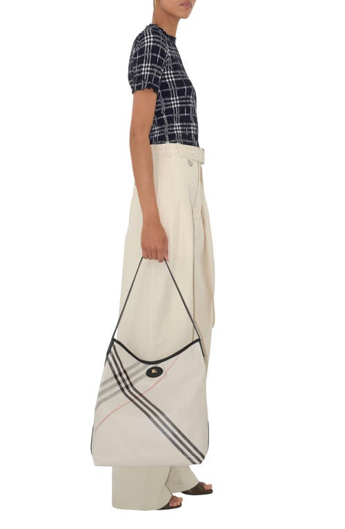 Burberry Highlands Coated Canvas Hobo Bag