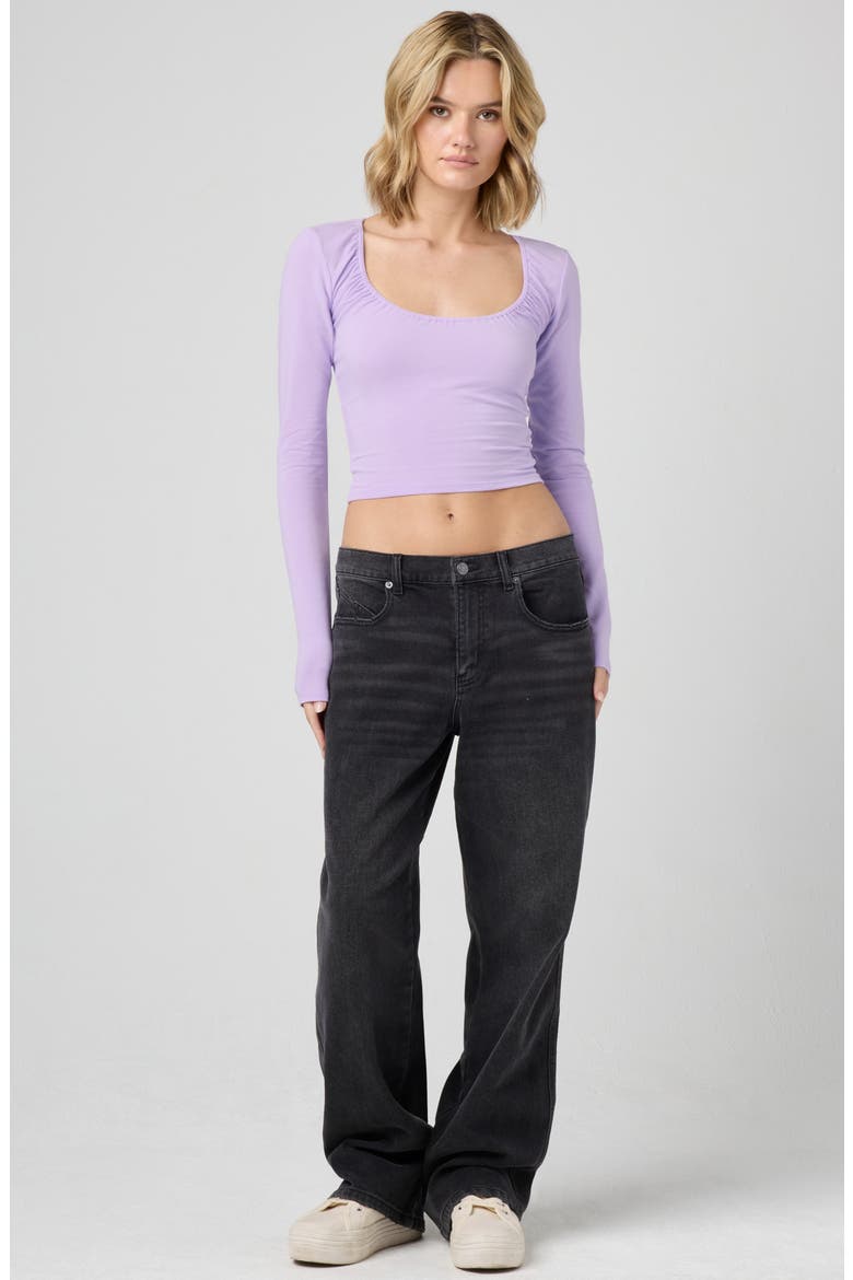 Fitted Long Sleeve Crop Top, Alternate, color, MILLIE LAVENDER