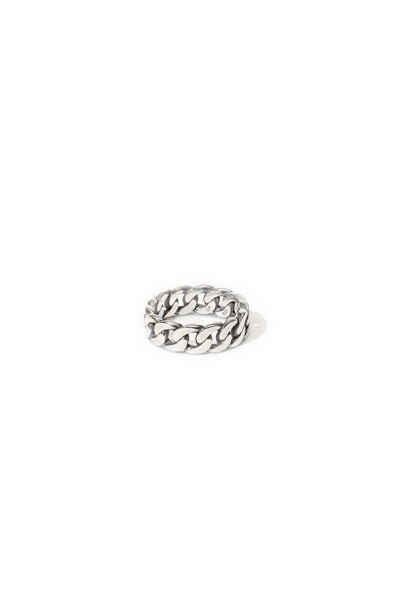 Cuban Chain Ring, Alternate, color, Silver