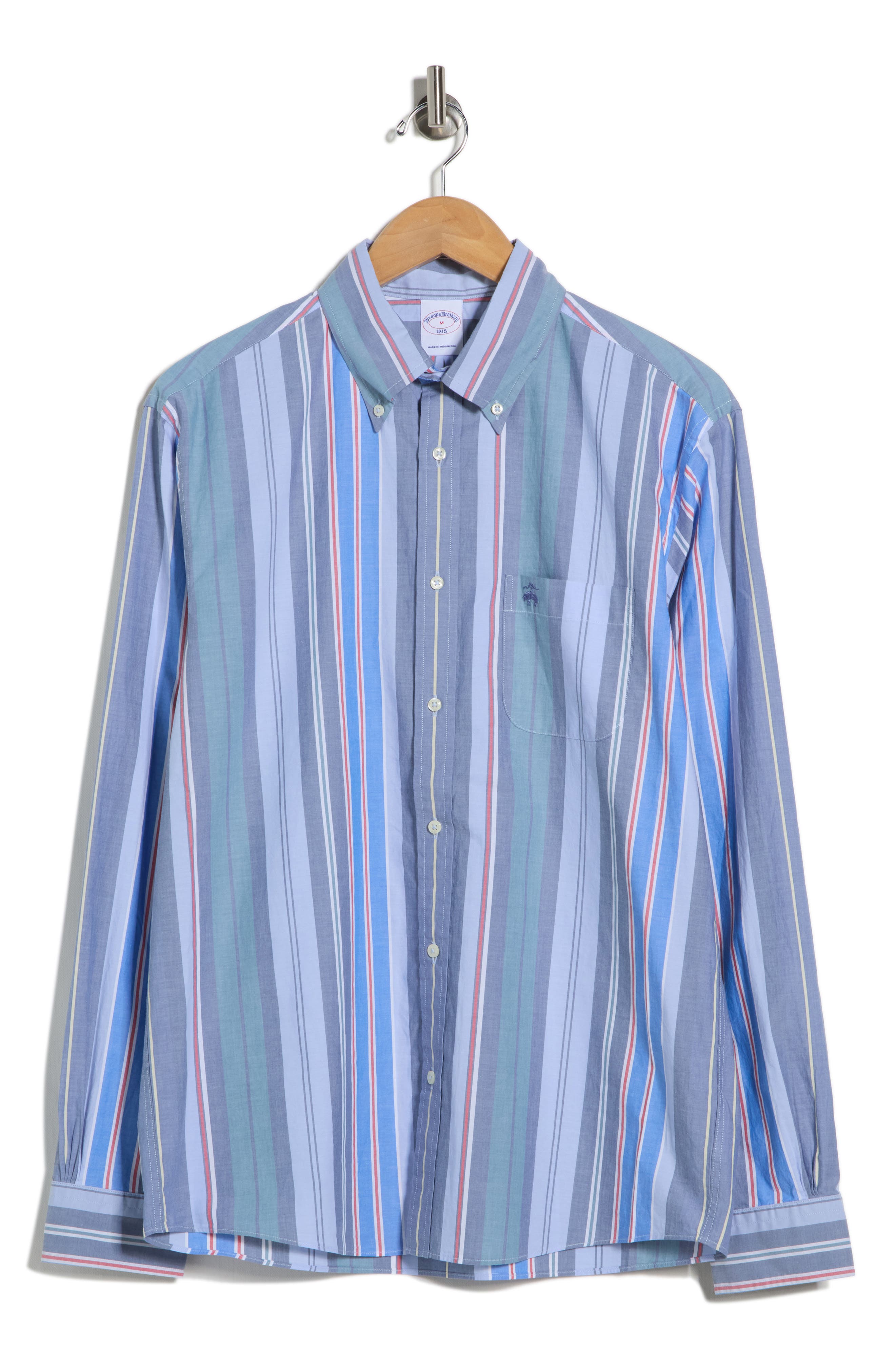 Brooks Brothers Stripe Poplin Long Sleeve Shirt