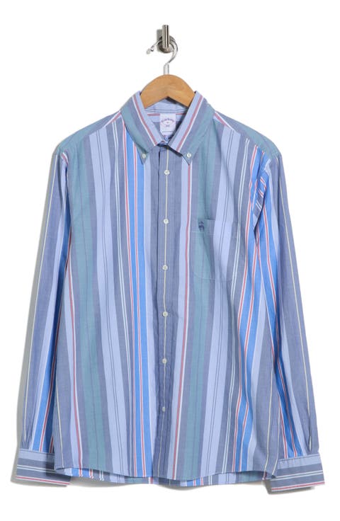 Stripe Poplin Long Sleeve Shirt