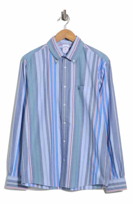 Brooks Brothers Stripe Poplin Long Sleeve Shirt