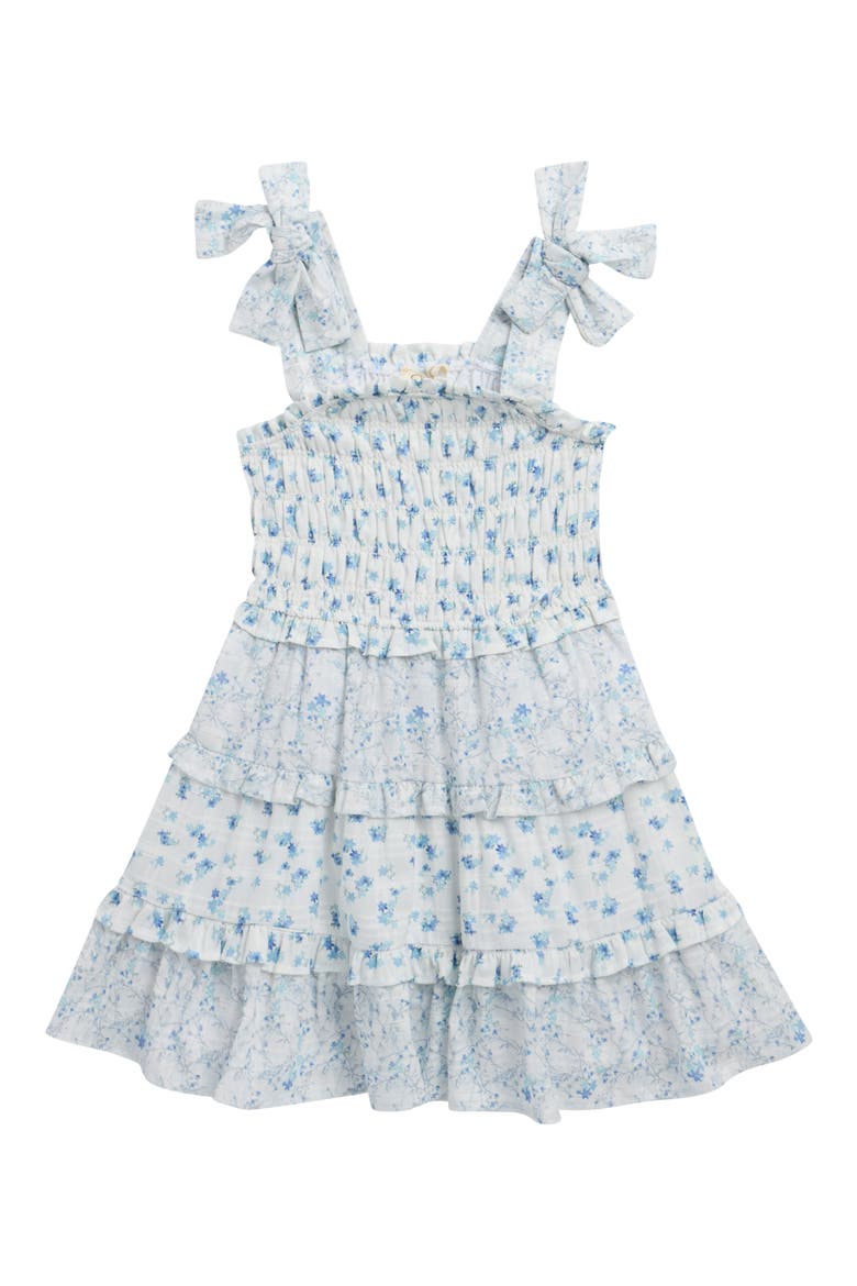 Kids' Smocked Cotton Sundress, Main, color, BLUE