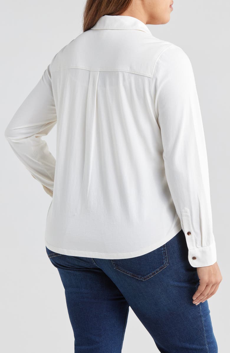 Caslon<sup>®</sup> Cotton Knit Button-Up Shirt, Alternate, color, 