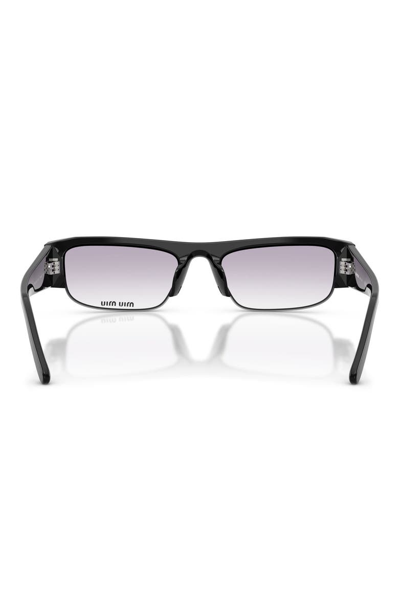 54mm Rectangular Sunglasses, Alternate, color, BLACK / CLEAR GRADIENT GREY