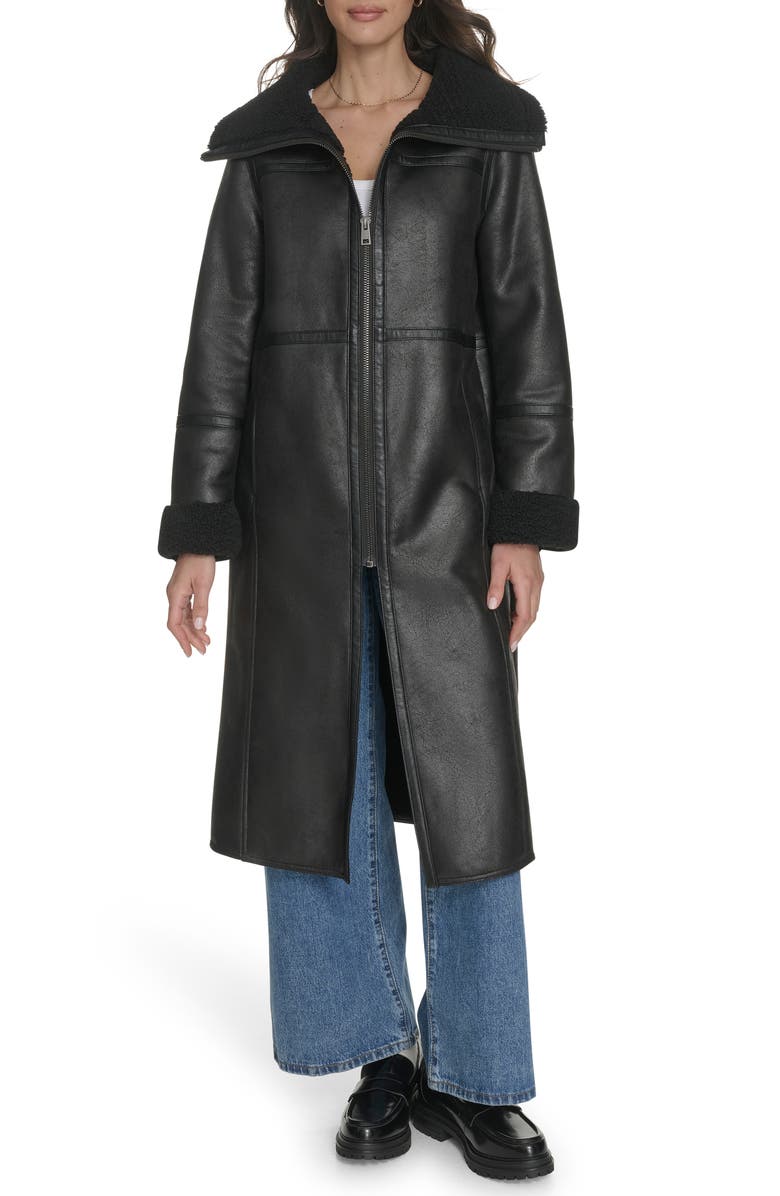 Levi's<sup>®</sup> Faux Shearling Coat, Main, color, Black