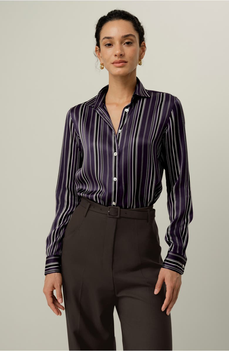 Lilysilk Women's Amethyst Regular Silk Shirt, Alternate, color, Amethyst