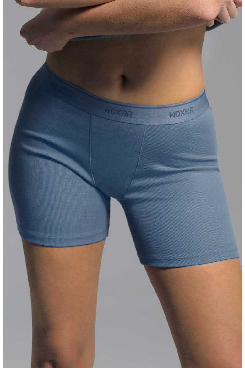 Baller Pima Cotton Blend Rib Boxer Briefs, Main, color, STEEL BLUE