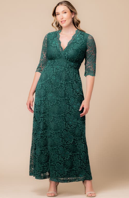 Kiyonna Maria Lace Evening Gown In Green