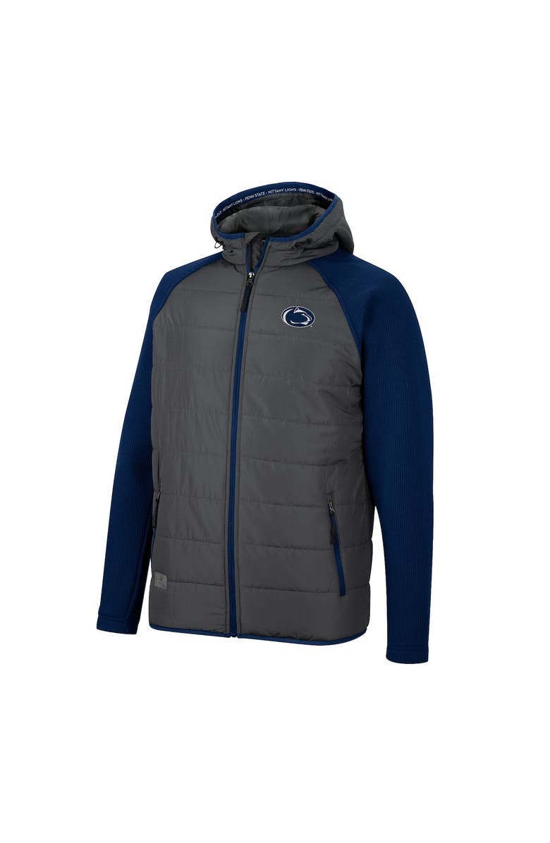 COLOSSEUM Men's Colosseum Charcoal/Navy Penn State Nittany Lions Good On You Raglan Full-Zip Jacket, Alternate, color,