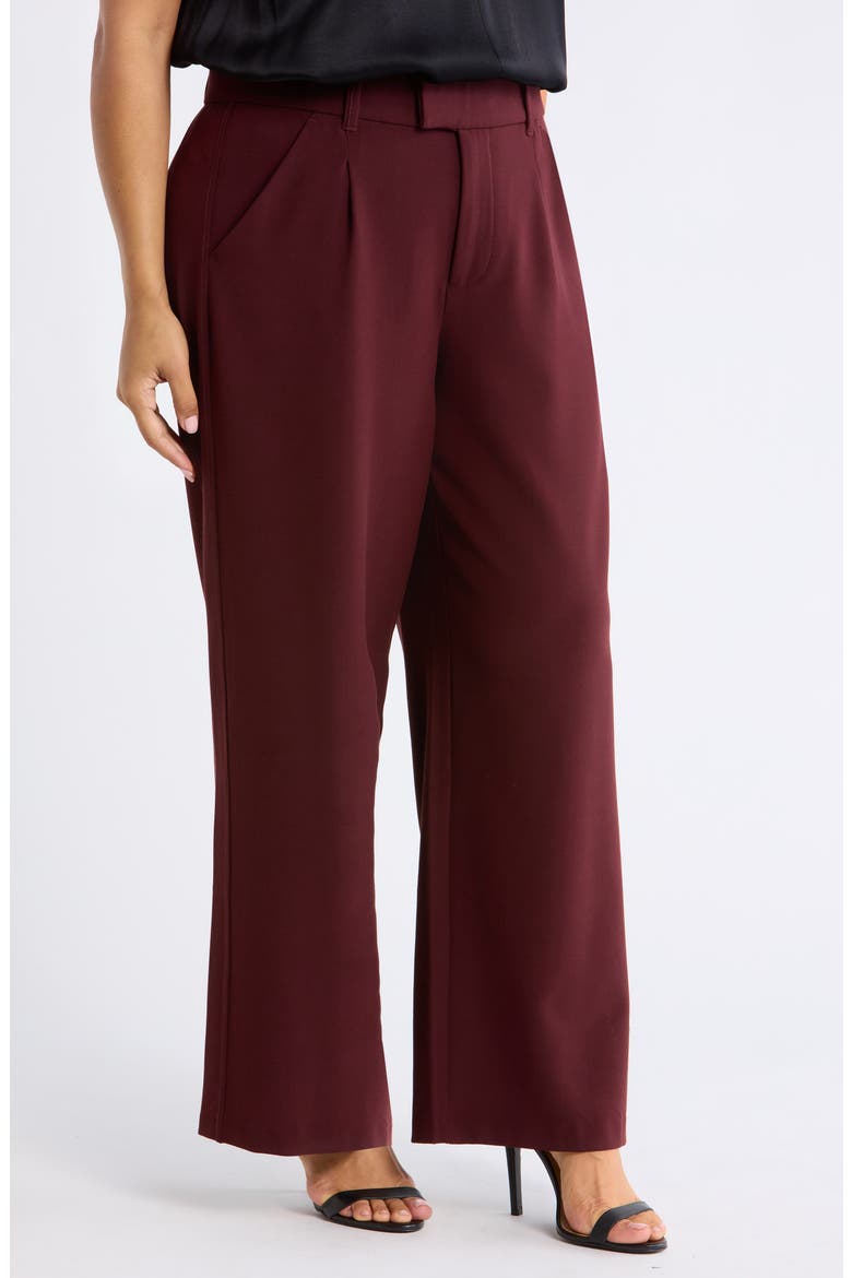Skyrise High Rise Extended Tab Pants, Alternate, color, OXBLOOD